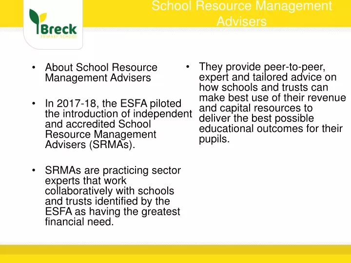 school resource management advisers