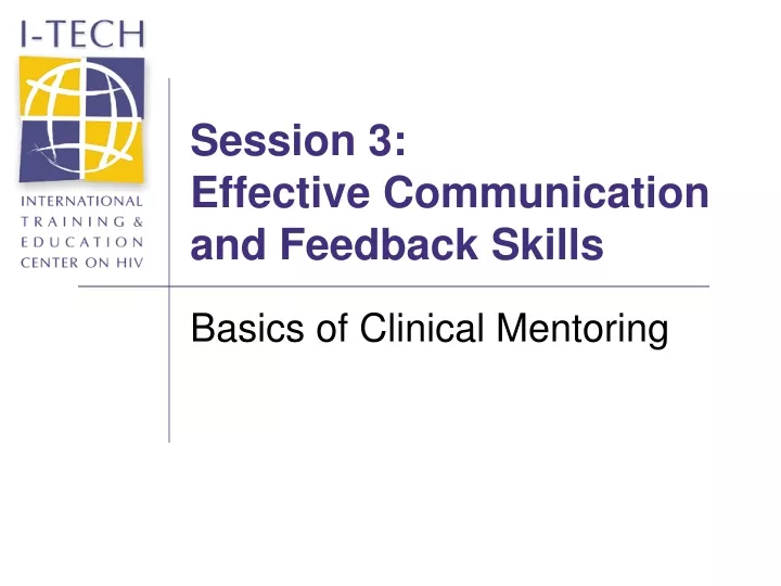 session 3 effective communication and feedback skills