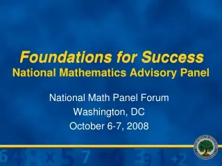 Foundations for Success National Mathematics Advisory Panel