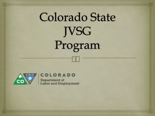 Colorado State  JVSG  Program