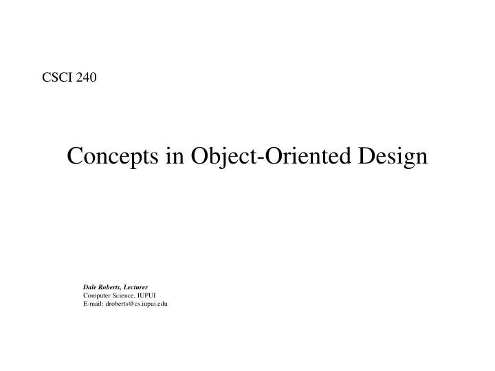 concepts in object oriented design
