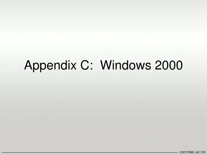 appendix c windows 2000