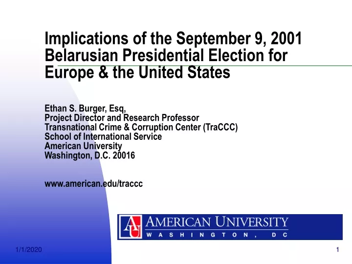 implications of the september 9 2001 belarusian