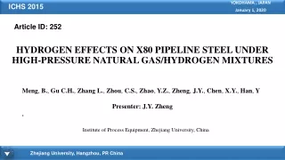 HYDROGEN EFFECTS ON X80 PIPELINE STEEL UNDER HIGH-PRESSURE NATURAL GAS/HYDROGEN MIXTURES