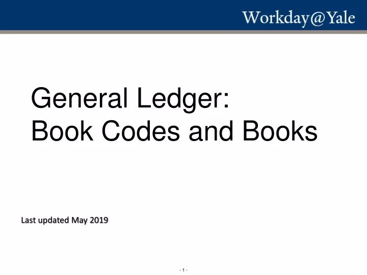 general ledger book codes and books