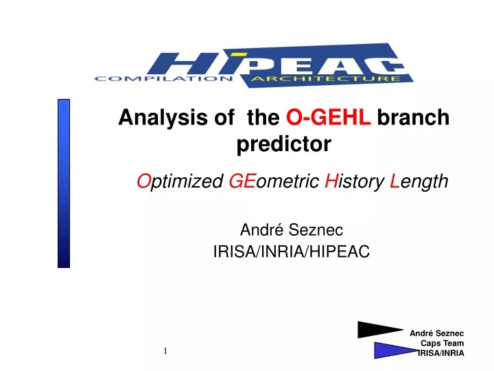 analysis of the o gehl branch predictor