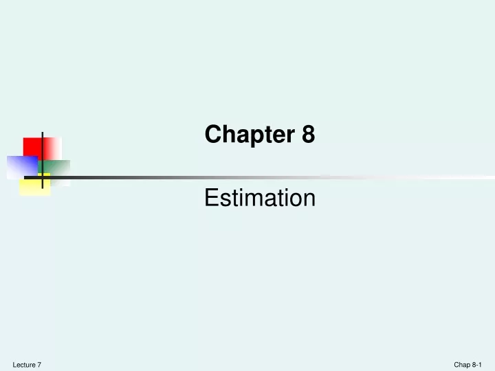 chapter 8 estimation