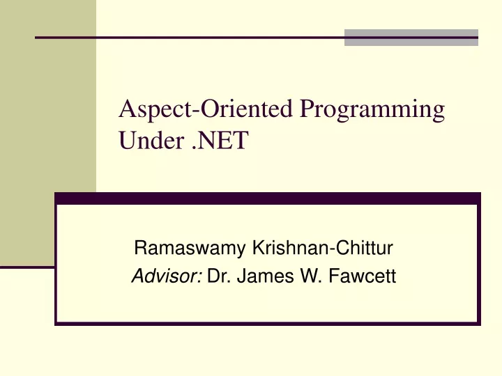 aspect oriented programming under net