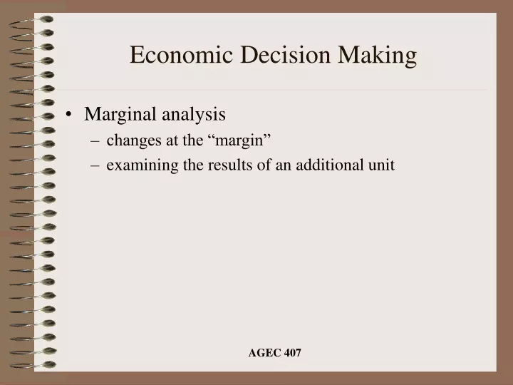 economic decision making