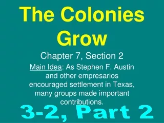 The Colonies Grow Chapter 7, Section 2