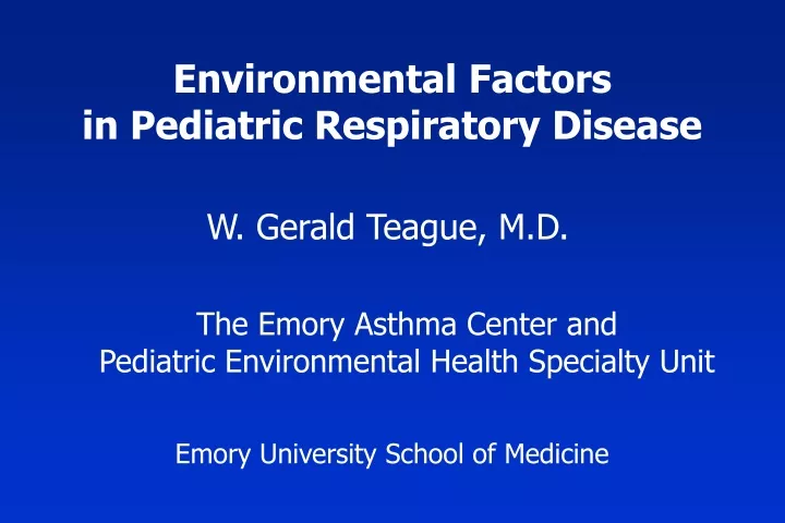 environmental factors in pediatric respiratory