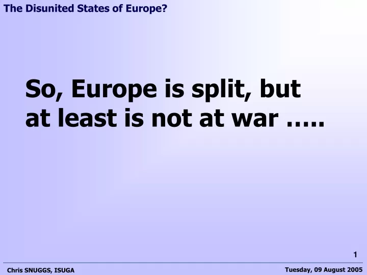 the disunited states of europe