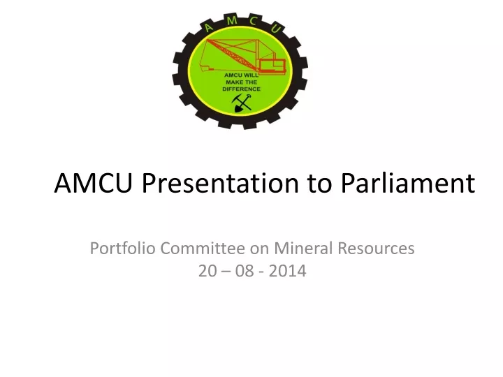 amcu presentation to parliament