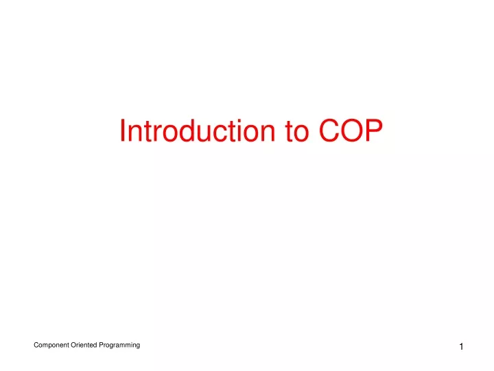 introduction to cop