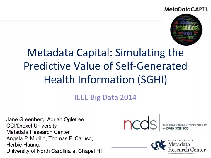 metadata capital simulating the predictive value of self generated health information sghi