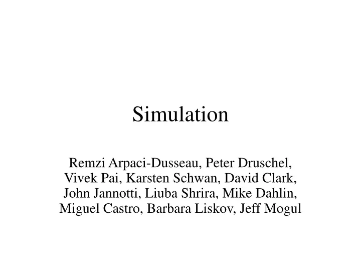 simulation