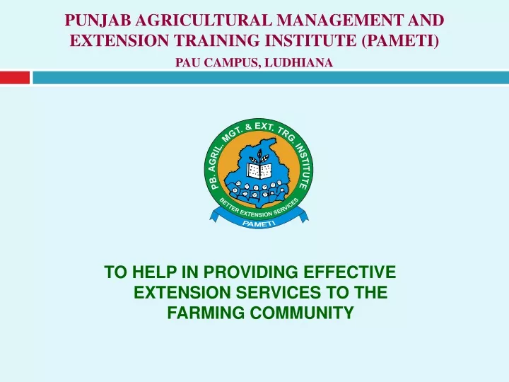 punjab agricultural management and extension