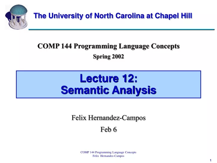 lecture 12 semantic analysis
