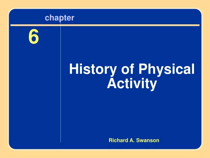 chapter 6 history of physical activity