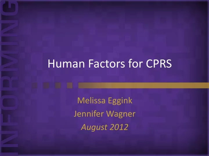 human factors for cprs