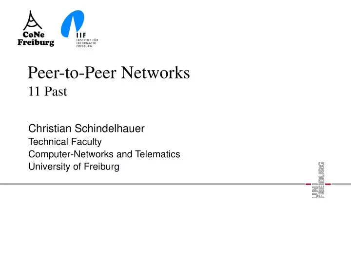 peer to peer networks 11 past