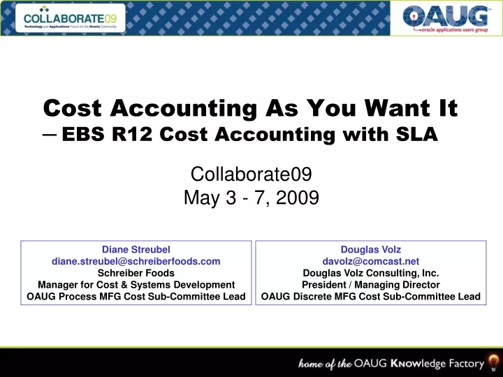 cost accounting as you want it ebs r12 cost accounting with sla