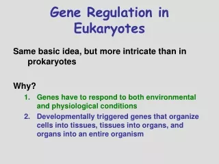 Gene Regulation in Eukaryotes