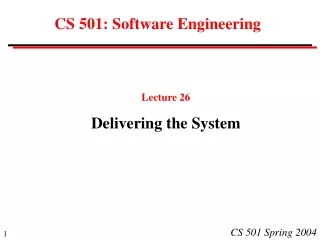 CS 501: Software Engineering