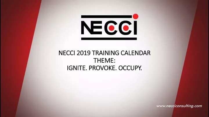 necci 2019 training calendar theme ignite provoke occupy