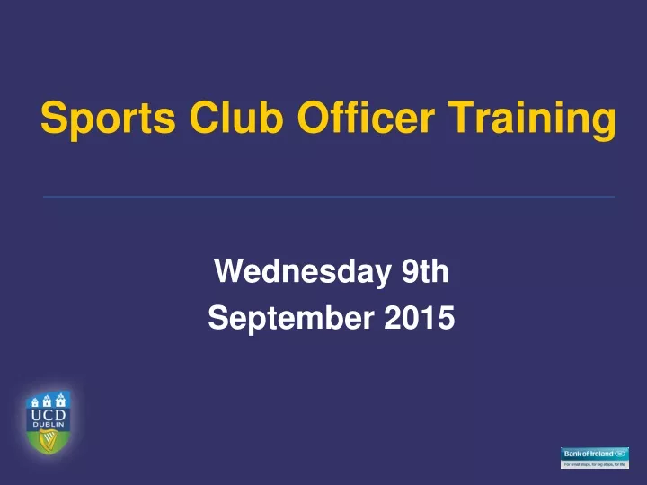 sports club officer training
