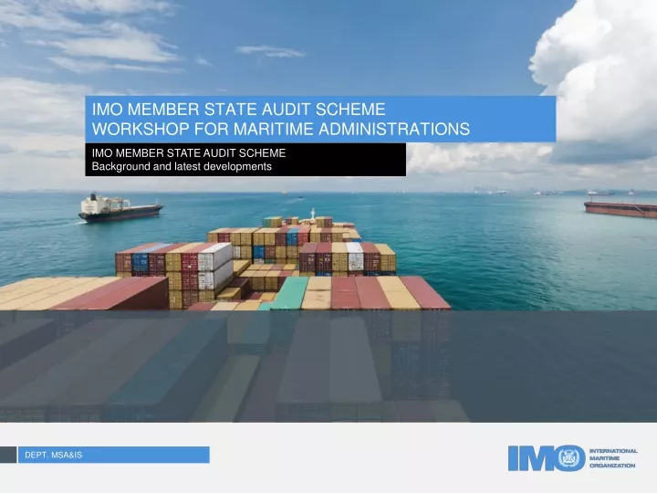 imo member state audit scheme workshop for maritime administrations