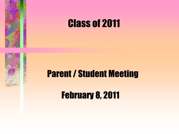 parent student meeting february 8 2011