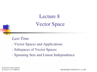 Lecture 8  Vector Space