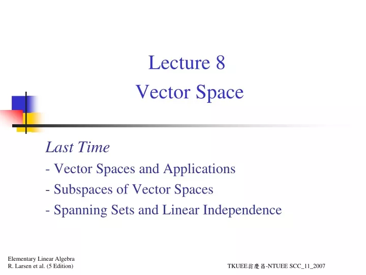 lecture 8 vector space