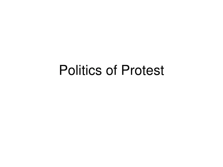 politics of protest