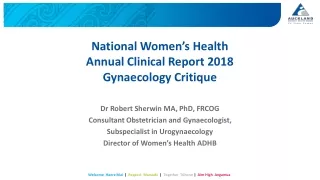 National Women’s Health Annual Clinical Report 2018 Gynaecology Critique