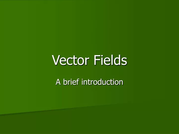 vector fields