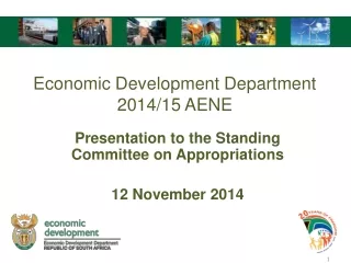Presentation to the Standing Committee on Appropriations 12 November 2014