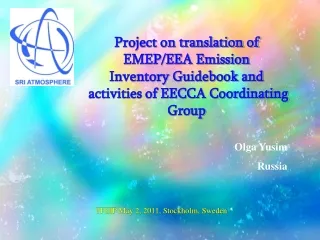 Project on translation of  EMEP/EEA Emission Inventory Guidebook and
