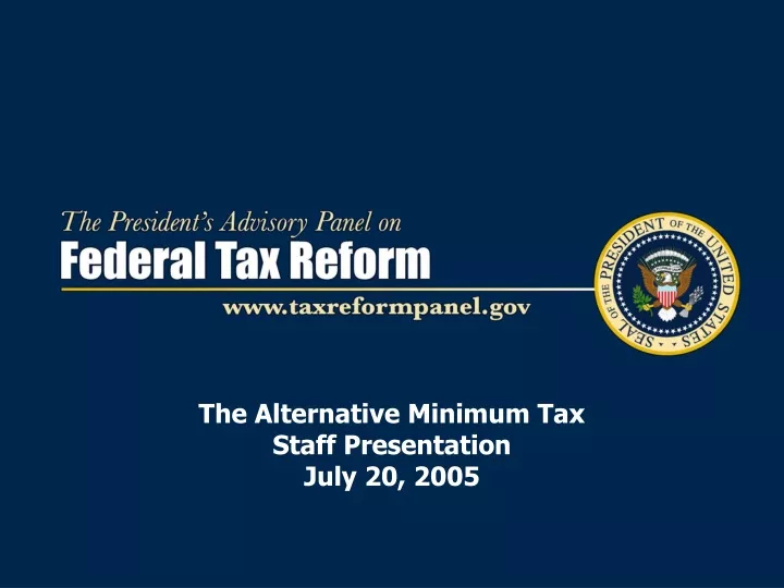 the alternative minimum tax staff presentation
