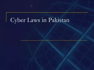 Cyber Laws in Pakistan