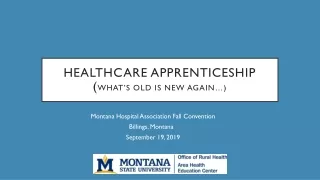 Healthcare Apprenticeship ( what’s old is new again…)