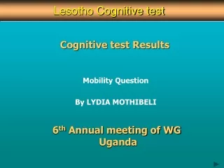 Cognitive test Results