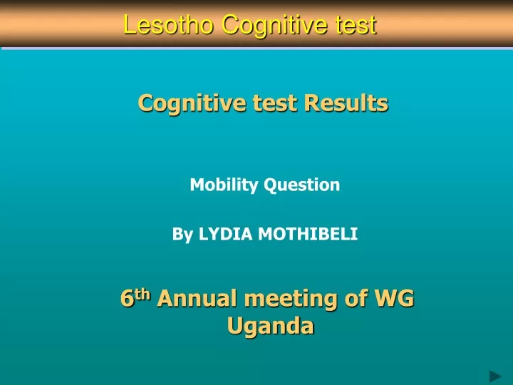 cognitive test results