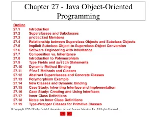 Chapter 27 - Java Object-Oriented Programming