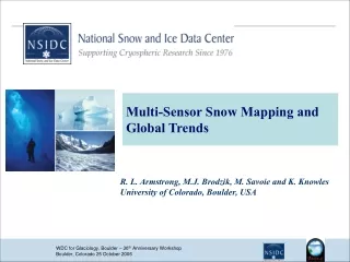 Multi-Sensor Snow Mapping and Global Trends