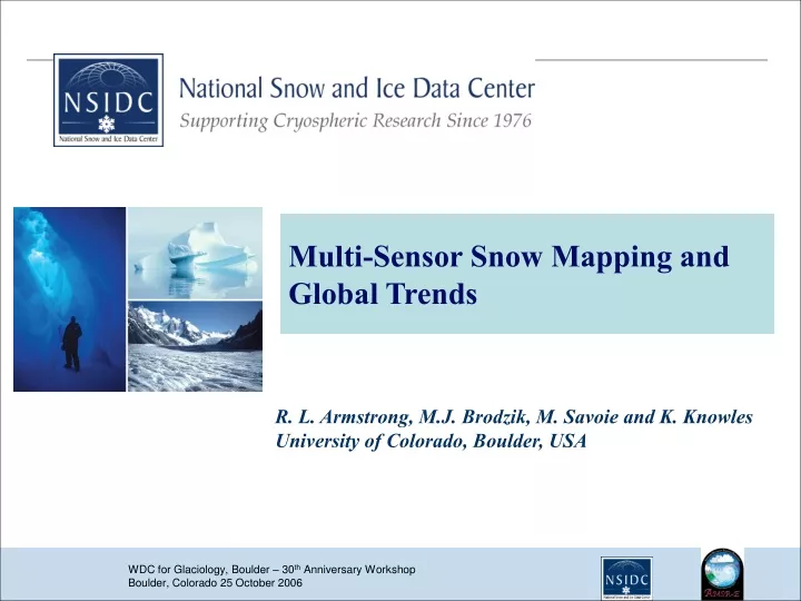 multi sensor snow mapping and global trends