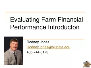 Evaluating Farm Financial Performance Introducton