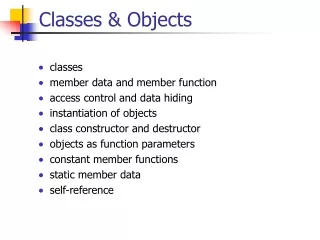Classes &amp; Objects