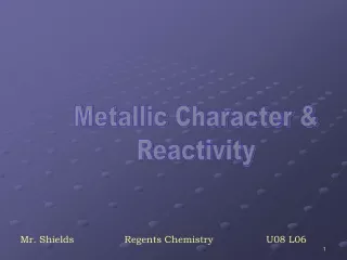 Metallic Character &amp; Reactivity